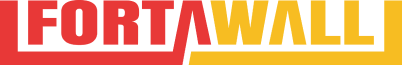 FortaWall logo. FORTA in red, WALL in yellow, on a black background, with a yellow line underneath. Default header.