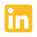 LinkedIn icon. Yellow square with the black in logo. Social media footer include for professional networking.