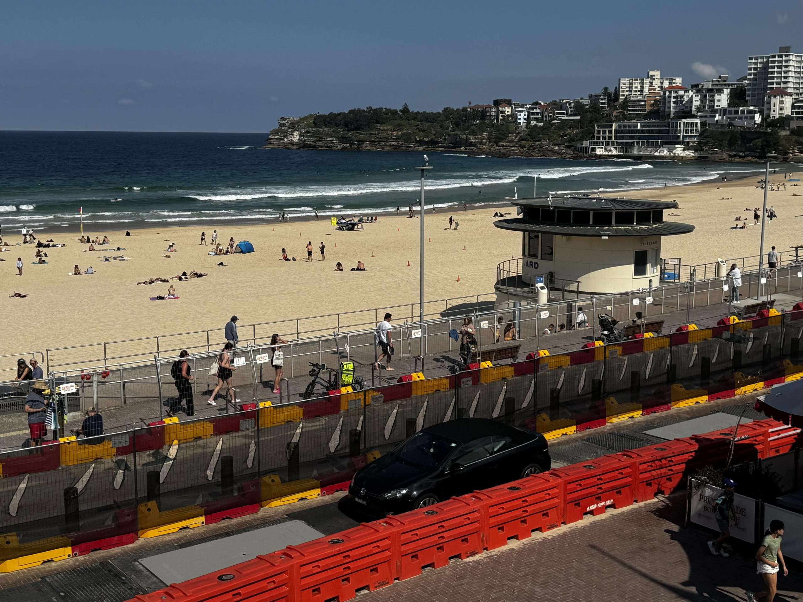 temporary fencing protecting bondi beach in sydney