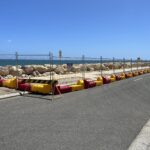 temporary hoarding at the beach